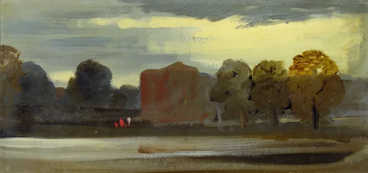 Táj tóval (Lake Scene) korábban J.M.W. Turner (1775-1851) és Peter de Wint (1784-1849) nevéhez fűződik, 1828-29 (olaj, papír)